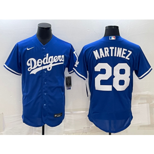 MLB Dodgers 28 Martinez Blue Flexbase Men Jersey