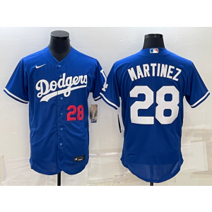 MLB Dodgers 28 Martinez Blue Nike Flexbase Men Jersey