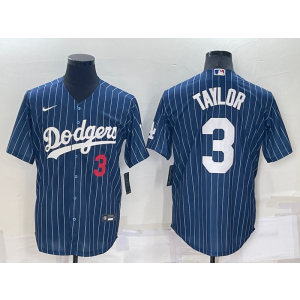 MLB Dodgers 3 Chris Taylor Navy Nike Cool Base Men Jersey