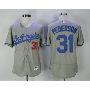 MLB Dodgers 31 Joc Pederson Gray Flexbase Men Jersey