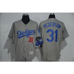 MLB Dodgers 31 Joc Pederson Grey Flexbase Men Jersey