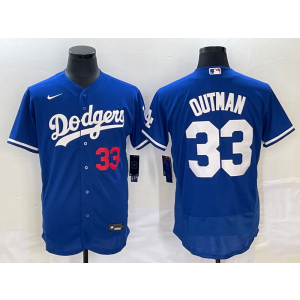 MLB Dodgers 33 Outman Blue Nike Flexbase Men Jersey