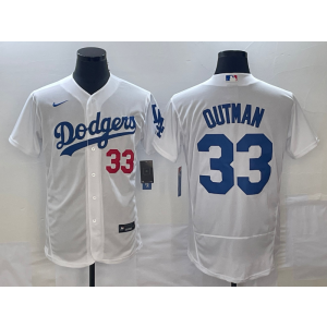 MLB Dodgers 33 Outman White Nike Flexbase Men Jersey