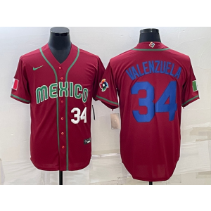MLB Dodgers 34 Fernando Valenzuela Mexico 2023 World Series Men Jersey