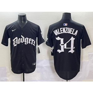 MLB Dodgers 34 Fernando Valenzuela New Black Nike Cool Base Men Jersey MLB Dodgers 34 Fernando Valenzuela New Black Nike Cool Base Men Jersey