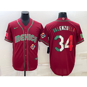 MLB Dodgers 34 Fernando Valenzuela Red 2023 World Series Men Jersey