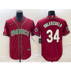MLB Dodgers 34 Fernando Valenzuela Red 2023 World Series Nike Cool Base Men Jersey