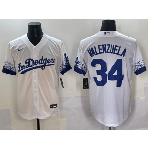MLB Dodgers 34 Fernando Valenzuela White City Nike Cool Base Men Jersey MLB Dodgers 34 Fernando Valenzuela White City Nike Cool Base Men Jersey