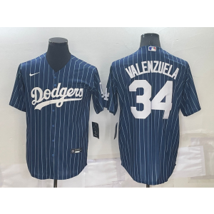 MLB Dodgers 34 Toro Valenzuela Blue Nike Cool Base Men Jersey