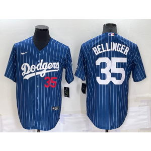 MLB Dodgers 35 Cody Bellinger Navy Nike Cool Base Men Jersey