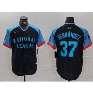 MLB Dodgers 37 Hernandez Black 2024 All-Star Nike Cool Base Men Jersey