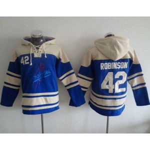 MLB Dodgers 42 Jackie Robinson Blue Men Sweatshirt Hoodie