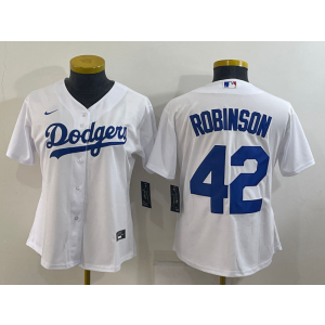 MLB Dodgers 42 Jackie Robinson White Nike Cool Base Women Jersey MLB Dodgers 42 Jackie Robinson White Nike Cool Base Women Jersey