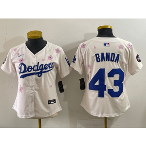 MLB Dodgers 43 Banda White 2025 Tokyo Series Nike Cool Base Youth Jersey MLB Dodgers 43 Banda White 2025 Tokyo Series Nike Cool Base Youth Jersey