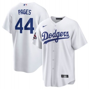 MLB Dodgers 44 Andy Pages White 2024 World Series Champions Nike Cool Base Men Jersey
