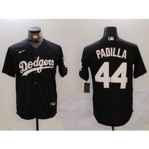 MLB Dodgers 44 Padilla Black Nike Cool Base Men Jersey