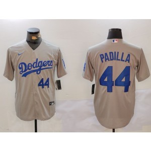 MLB Dodgers 44 Padilla Grey Nike Cool Base Men Jersey