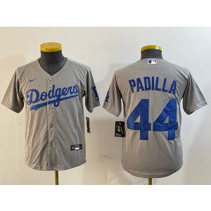 MLB Dodgers 44 Padilla Grey Nike Cool Base Youth Jersey