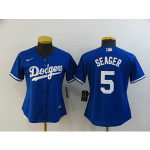 MLB Dodgers 5 Corey Seager Blue 2020 Nike Cool Base Women Jersey MLB Dodgers 5 Corey Seager Blue 2020 Nike Cool Base Women Jersey