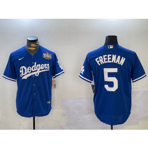 MLB Dodgers 5 Corey Seager Blue 2024 World Series Nike Cool Base Men Jersey