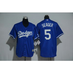MLB Dodgers 5 Corey Seager Blue Cool Base Youth Jersey