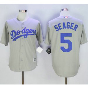 MLB Dodgers 5 Corey Seager Grey New Cool Base Men Jersey MLB Dodgers 5 Corey Seager Grey New Cool Base Men Jersey