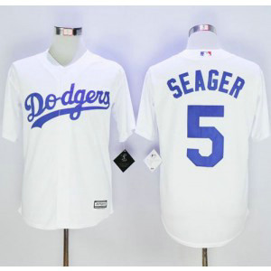 MLB Dodgers 5 Corey Seager White New Cool Base Men Jersey