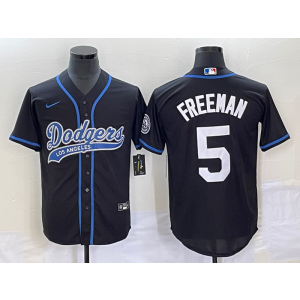 MLB Dodgers 5 Freddie Freeman Black Baseball Nike Cool Base Men Jersey MLB Dodgers 5 Freddie Freeman Black Baseball Nike Cool Base Men Jersey