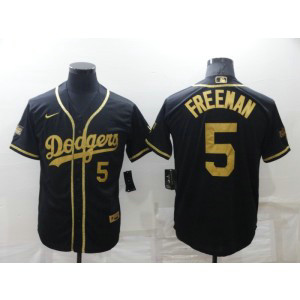 MLB Dodgers 5 Freddie Freeman Black Gold Cool Base Men Jersey MLB Dodgers 5 Freddie Freeman Black Gold Cool Base Men Jersey