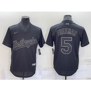 MLB Dodgers 5 Freddie Freeman Black Nike Cool Base Men Jersey