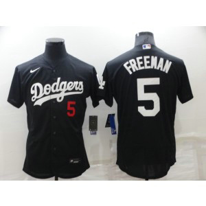 MLB Dodgers 5 Freddie Freeman Black Nike Flexbase Men Jersey