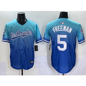 MLB Dodgers 5 Freddie Freeman Blue Drift Nike Cool Base Men Jersey MLB Dodgers 5 Freddie Freeman Blue Drift Nike Cool Base Men Jersey