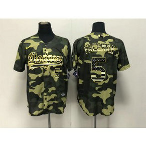 MLB Dodgers 5 Freddie Freeman Camo Nike Cool Base Men Jersey