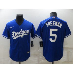 MLB Dodgers 5 Freddie Freeman Royal Nike Cool Base Men Jersey