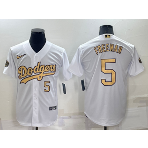 MLB Dodgers 5 Freddie Freeman White 2022 All-Star Nike Cool Base Men Jersey