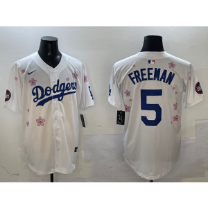 MLB Dodgers 5 Freddie Freeman White 2025 Tokyo Series Nike Cool Base Men Jersey MLB Dodgers 5 Freddie Freeman White 2025 Tokyo Series Nike Cool Base Men Jersey