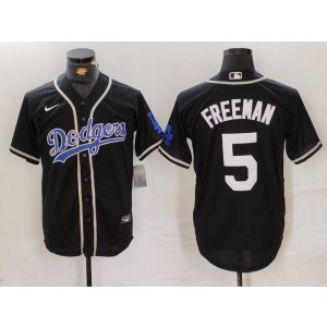 MLB Dodgers 5 Freeman Black Nike Cool Base Men Jersey MLB Dodgers 5 Freeman Black Nike Cool Base Men Jersey