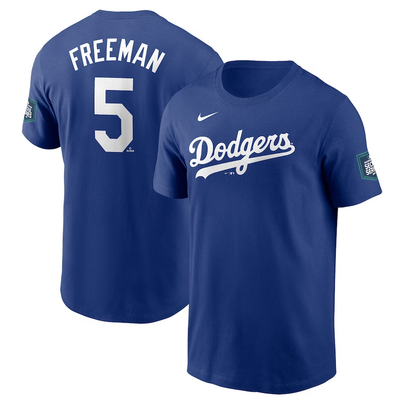 MLB Dodgers 5 Freeman Royal T-Shirt