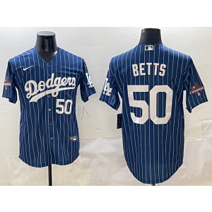 MLB Dodgers 50 Betts Blue Champion Nike Cool Base Men Jersey MLB Dodgers 50 Betts Blue Champion Nike Cool Base Men Jersey