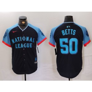 MLB Dodgers 50 Mookie Betts Black 2024 All-Star Nike Cool Base Men Jersey MLB Dodgers 50 Mookie Betts Black 2024 All-Star Nike Cool Base Men Jersey