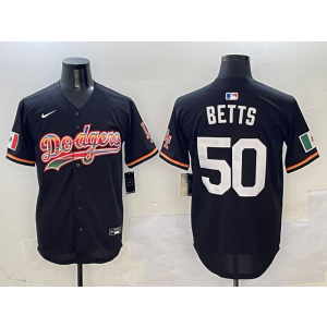 MLB Dodgers 50 Mookie Betts Black Rainbow Nike Cool Base Men Jersey MLB Dodgers 50 Mookie Betts Black Rainbow Nike Cool Base Men Jersey