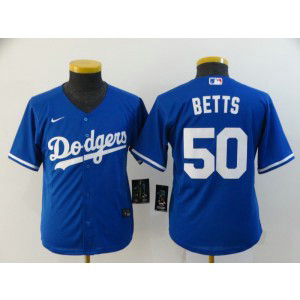 MLB Dodgers 50 Mookie Betts Blue Cool Base Nike Youth Jersey MLB Dodgers 50 Mookie Betts Blue Cool Base Nike Youth Jersey