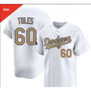 MLB Dodgers 60 Toles White Gold Nike Cool Base Men Jersey MLB Dodgers 60 Toles White Gold Nike Cool Base Men Jersey