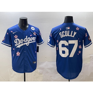MLB Dodgers 67 Vin Scully Blue 2025 Tokyo Series Nike Cool Base Men Jersey