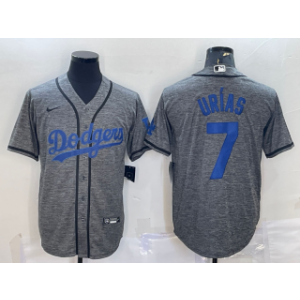 MLB Dodgers 7 Julio Urías Grey Nike Cool Base Men Jersey MLB Dodgers 7 Julio Urías Grey Nike Cool Base Men Jersey
