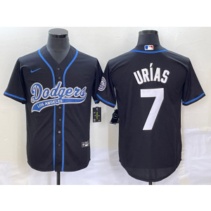 MLB Dodgers 7 Julio Urias Black Baseball Nike Cool Base Men Jersey