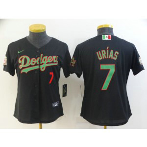 MLB Dodgers 7 Julio Urias Black Cool Base Women Jersey