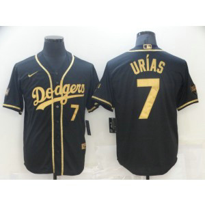 MLB Dodgers 7 Julio Urias Black Gold Cool Base Men Jersey