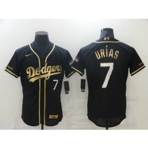 MLB Dodgers 7 Julio Urias Black Gold Flexbase Men Jersey