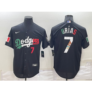 MLB Dodgers 7 Julio Urias Black Mexcio Cool Base Men Jersey